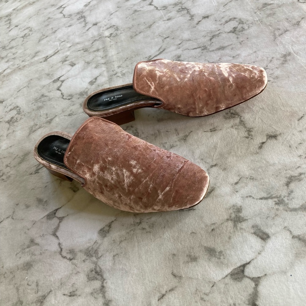 Rag & Bone NY pink velvet size 41 mules - Picture 2 of 15